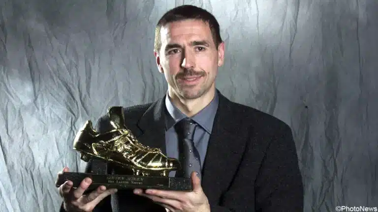 Lorenzo Staelens avec son soulier d'Or