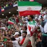 Supporters Iraniens en tribune d'un stade